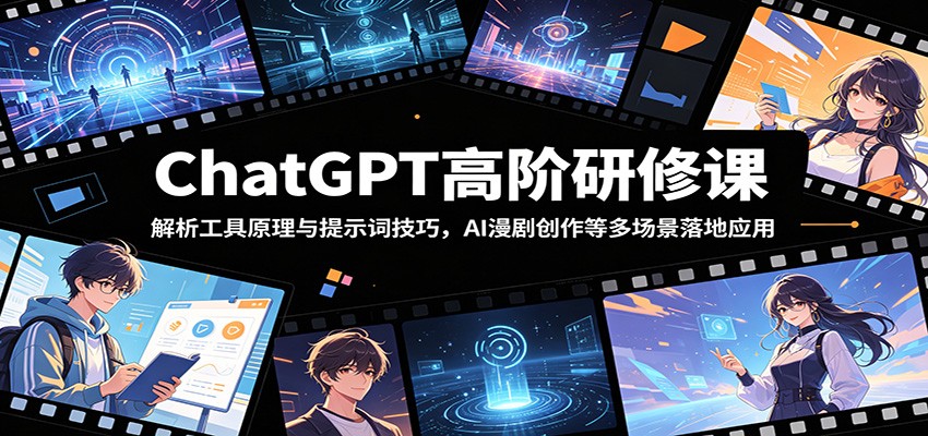 ChatGPT进阶课，从提示词到AI漫剧创作，教师职场跨境等多场景应用与变现 - 缩略图