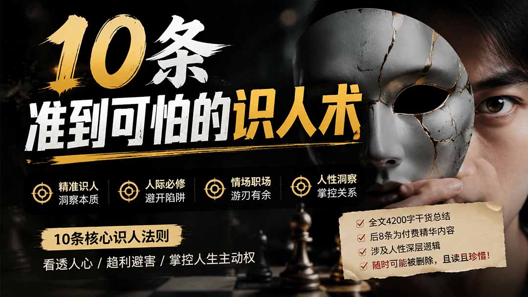 10条准到可怕的识人术，看懂人际关系里的被动生态位，4200字长文拆解 - 缩略图