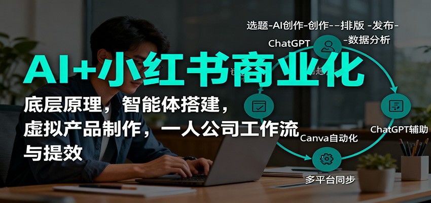 小红书AI智能体训练营,从爆款仿写、虚拟产品上架到一人公司工作流搭建 - 缩略图