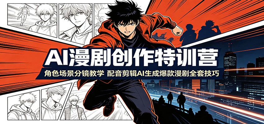 AI漫剧从角色三视图到分镜配音剪辑，一套实操课跑通原创漫剧全流程 - 缩略图