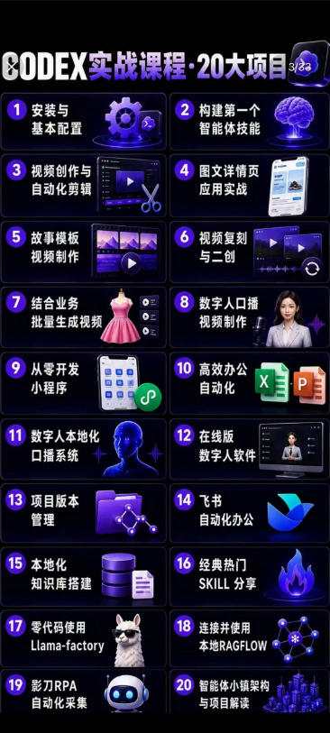 迪哥2026 Codex智能体实操课，安装配置到智能体小镇架构，视频创作、数字人、办公提效全覆盖 - 缩略图