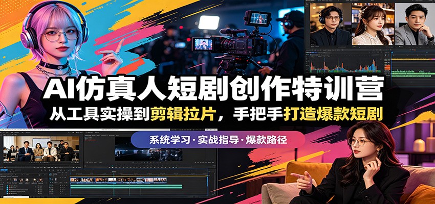 AI仿真人短剧创作特训营，MJ即梦Vidu到蒙版填充全流程拆解 - 缩略图