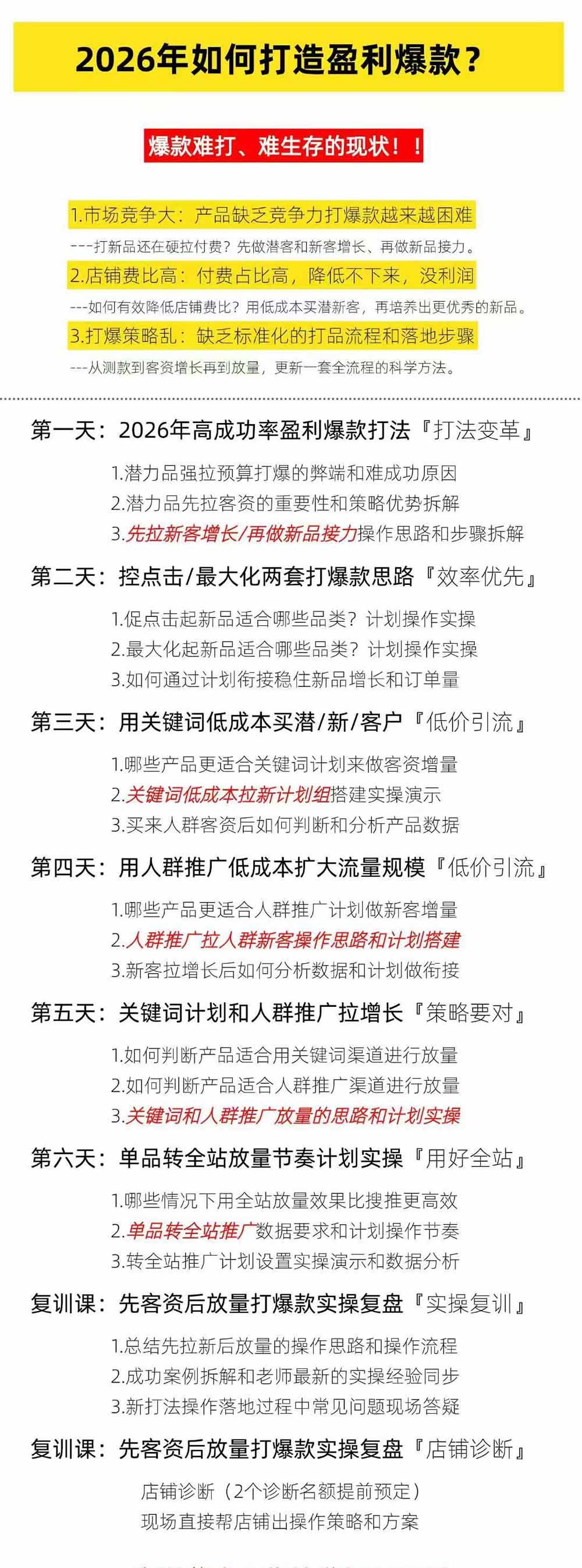 淘宝高阶运营私家课内容模块