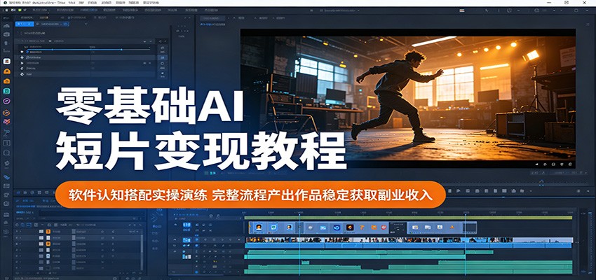 零基础AI短片变现教程，软件认知、提示词、图片转视频到剪辑全流程实操 - 缩略图