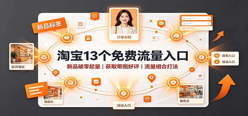 淘宝13个免费流量入口组合玩法，新品无风险破零起量，做到2万付款人数和100个带图好评 - 缩略图