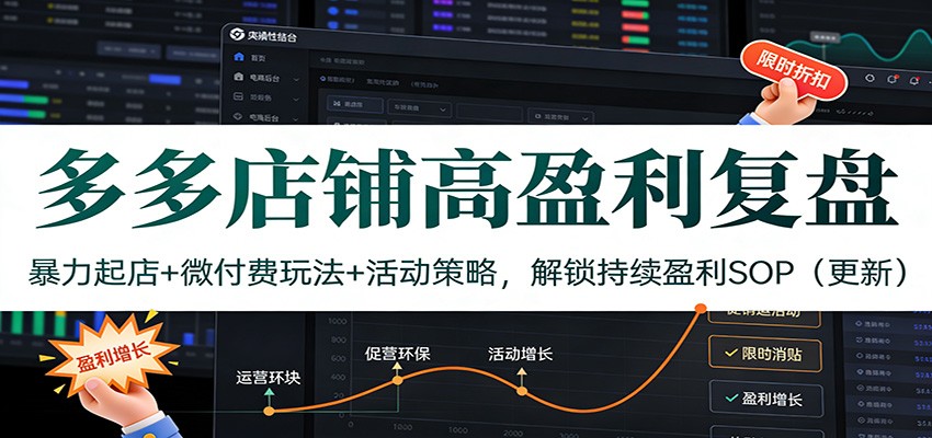 拼多多暴力起店与高投产微付费复盘，活动玩法、高利润强付费和无限推荐流盈利SOP拆解 - 缩略图