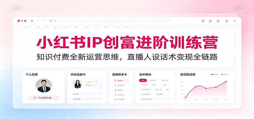 小红书知识付费3.0直播训练营，14天话术留人、逼单到全流程开播部署 - 缩略图