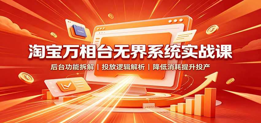 淘宝万相台无界投放实操课，15节拆解后台功能、计划搭建与数据调优，控消耗提投产 - 缩略图