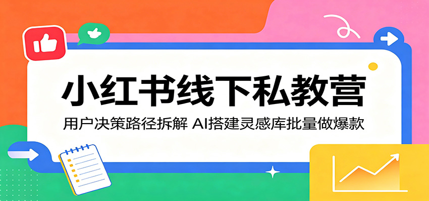 迪安小红书线下私教营，用户决策路径拆解与AI爆款灵感库搭建，长尾词霸词SOP和飞书批量出图 - 缩略图