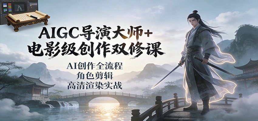 AIGC电影级创作双修课，从剧本分镜、角色定制到本地出图和对口型的全流程实战 - 缩略图