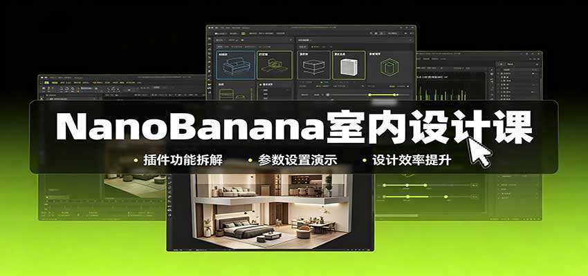 NanoBanana室内设计实战课，无限画布配置与SU、PS插件实操，材质替换、模型生图到AI视频全流程 - 缩略图