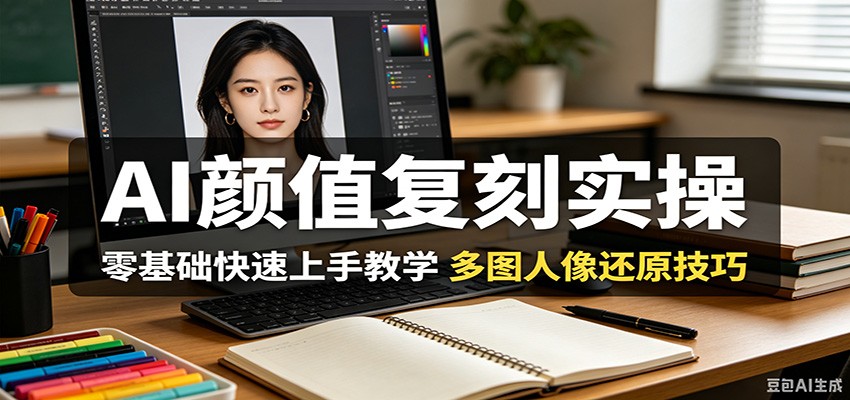 AI颜值复刻实操课，多图融合到五官神态精细还原，零基础也能独立出人像作品 - 缩略图