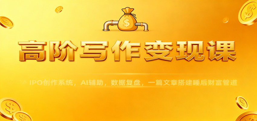 高阶写作变现课,用AI辅助搭个人IPO系统,一篇文章建起睡后财富管道 - 缩略图