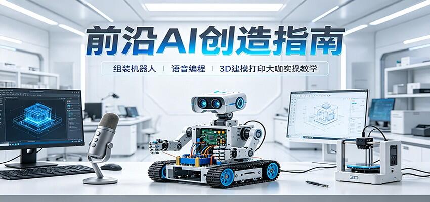 AI机器人组装拆解与VibeCoding语音编程，零基础3D建模到一键打印实操课 - 缩略图