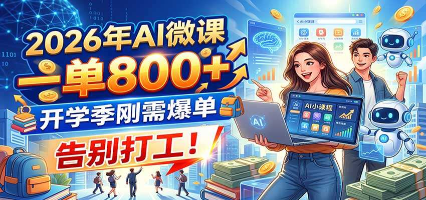 AI微课一单800+，开学季刚需爆单，老师参赛复购的副业玩法 - 缩略图