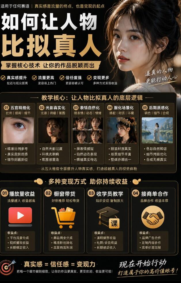 AI真人日系女孩课程展示图