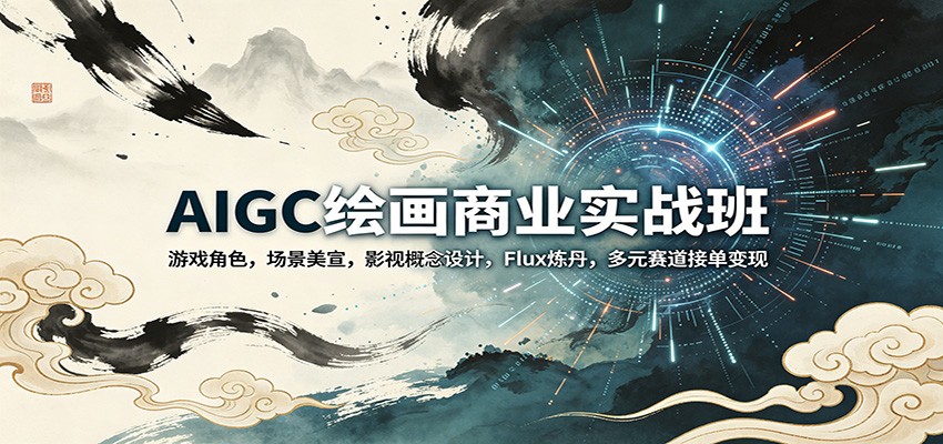 AIGC绘画商业接单实战，游戏角色、场景美宣、影视概念设计，Flux炼丹与作品集就业指导 - 缩略图