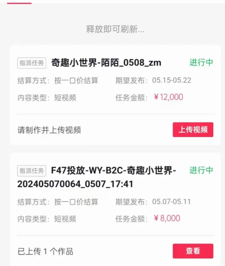 平台播放收益数据截图
