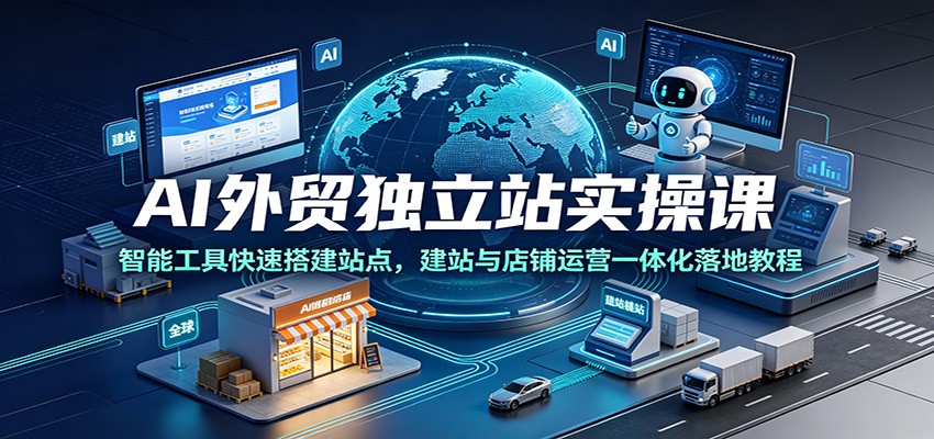 AI外贸独立站实操，不用代码快速搭建，建站到产品上架运营一体化落地 - 缩略图