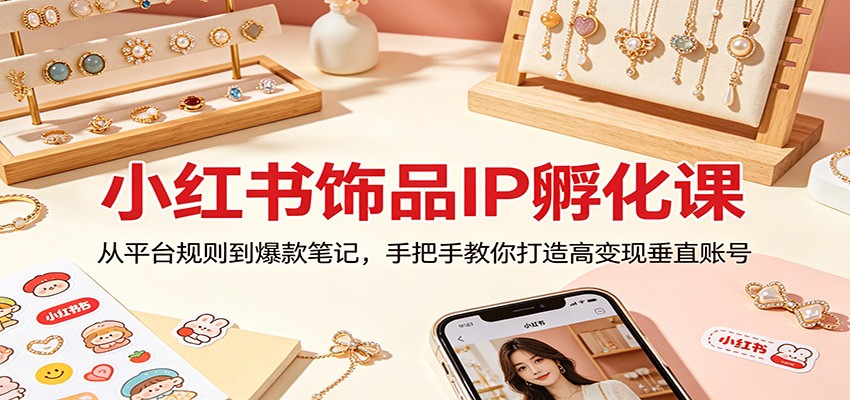 小红书饰品IP孵化，从账号定位、主页装修到爆款笔记拆解，5种安全引流免费起号 - 缩略图
