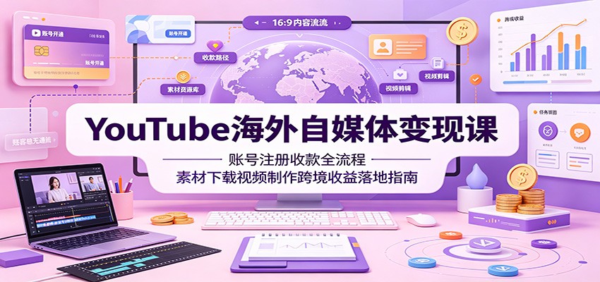 YouTube海外自媒体变现课，从账号注册、PIN码验证到Adsense和跨境收款全流程 - 缩略图