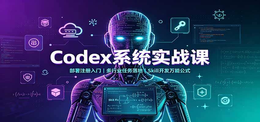 Codex系统实操课第2期，从安装注册到CAD、小程序、自动剪辑和电商详情图落地，附Skill开发万能公式 - 缩略图