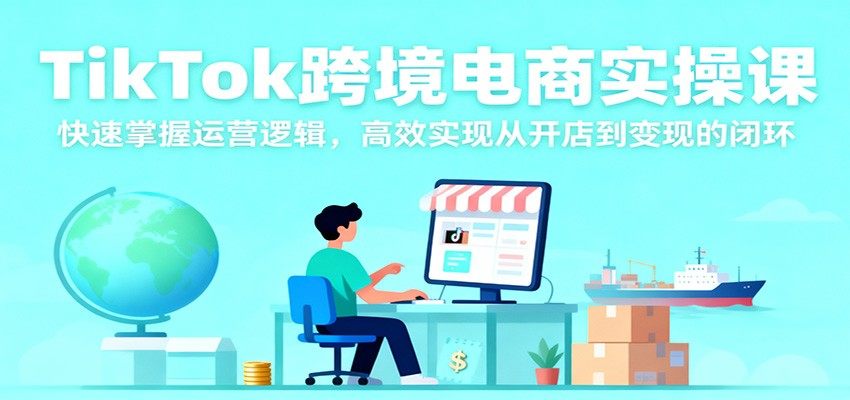 TikTok跨境电商实操课，从店铺注册、选品上架到短视频带货、达人建联和GmvMax投流的一整套流程 - 缩略图