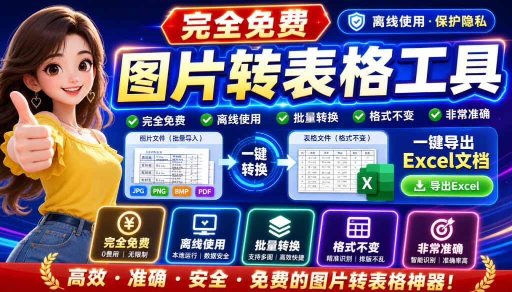 图片表格识别提取工具，一键导出Excel，离线免网可用还能批量识别 - 缩略图