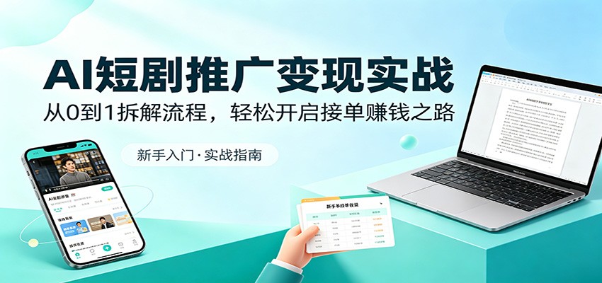 AI短剧推广接单从0到1，选品、推广渠道和佣金结算全流程拆解 - 缩略图