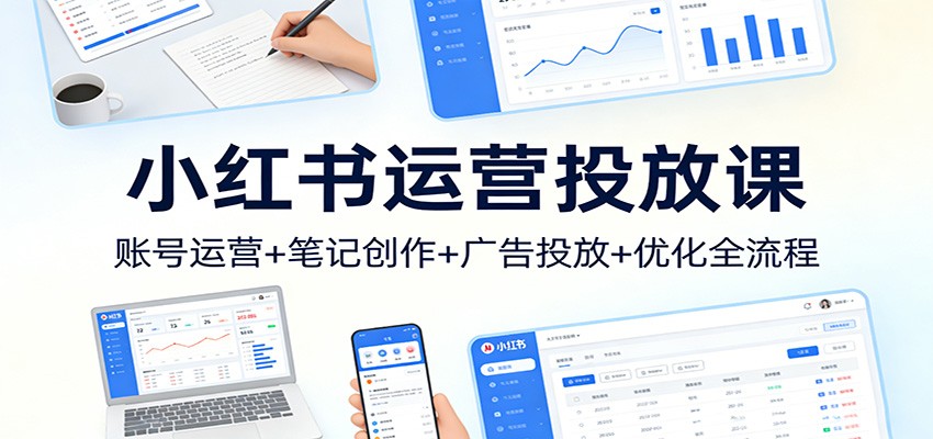 小红书聚光投放实操课，账号搭建、笔记创作到计划创建、出价调价与数据优化 - 缩略图