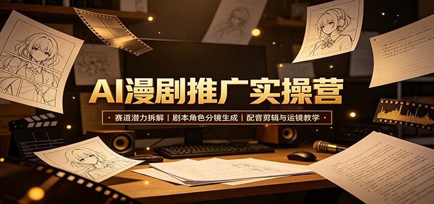 AI漫剧推广实操营，从剧本分镜到配音剪辑运镜，零基础做出高质量AI漫剧短视频 - 缩略图