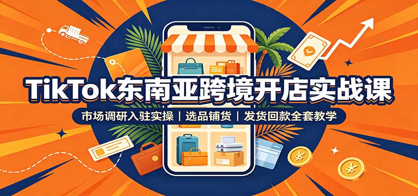 TikTok东南亚跨境开店全流程课，从入驻铺货到发货回款的实操教学 - 缩略图