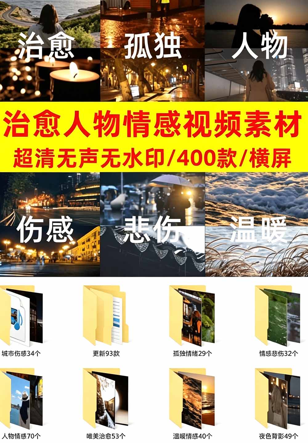抖音治愈伤感人物情感视频素材400款，无声无水印可直接拖拽剪辑 - 缩略图