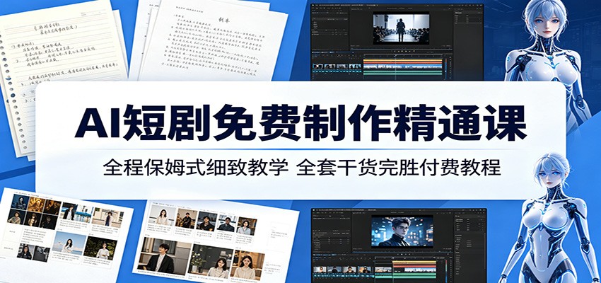 2026更新AI短剧制作保姆级教程，从剧本人物到成片配音逐步讲透，新手也能自用引流接单变现 - 缩略图