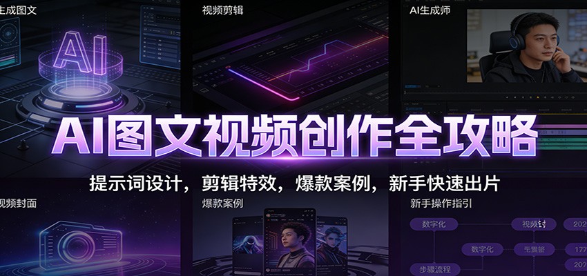 AI短视频创作全流程，即梦做图、动态提示词、剪映剪辑到爆款案例和账号运营 - 缩略图
