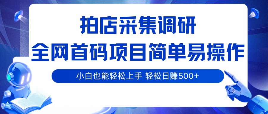 拍店采集调研首码项目，淘宝拼多多小任务无需截图，多号矩阵日入500+ - 缩略图