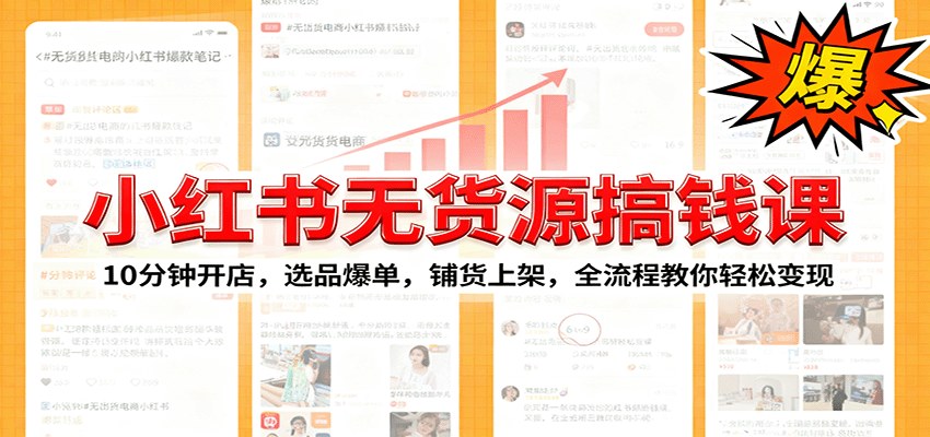 小红书无货源电商实操，10分钟开店、选品一晚爆单500+，铺货上架到拍单售后全流程 - 缩略图