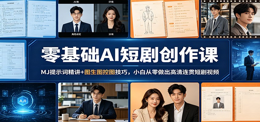 零基础AI短剧制作，Midjourney提示词加图生图控图，图片到成片剪辑全流程 - 缩略图