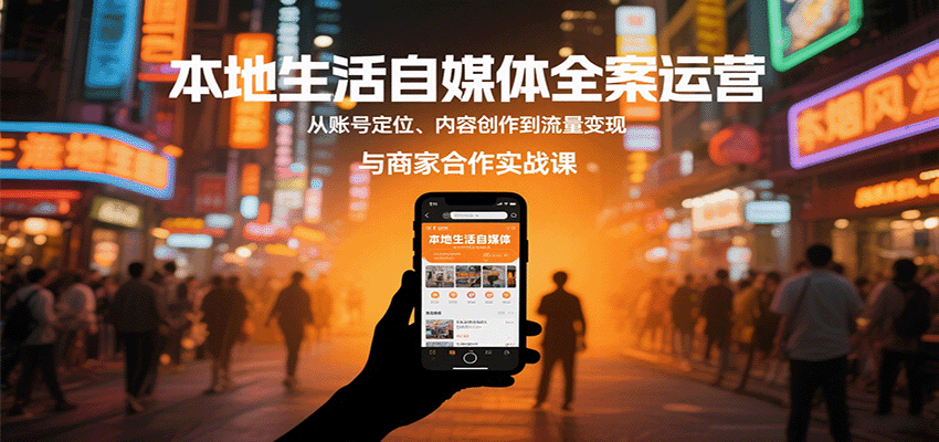 本地生活自媒体全案运营课，从账号定位、内容创作到团购套餐设计与达人合作，帮实体门店做到月均订单过万 - 缩略图