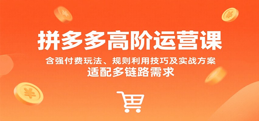 拼多多强付费高阶运营课，暴力起店、暗券策略到断流急救的实战拆解 - 缩略图