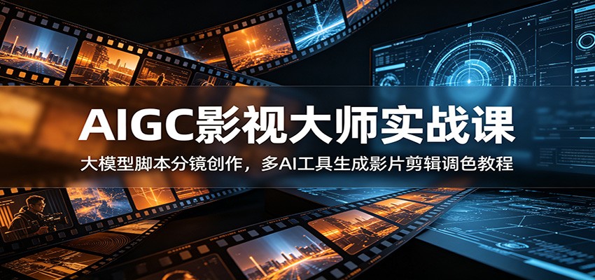 AIGC影视全流程实战，Gemini和DeepSeek生成脚本分镜，多款AI工具出片到剪辑调色 - 缩略图