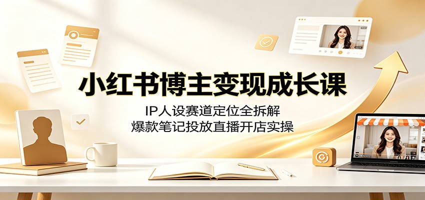 小红书博主变现成长课，IP人设赛道定位、爆款笔记与直播开店实操拆解 - 缩略图