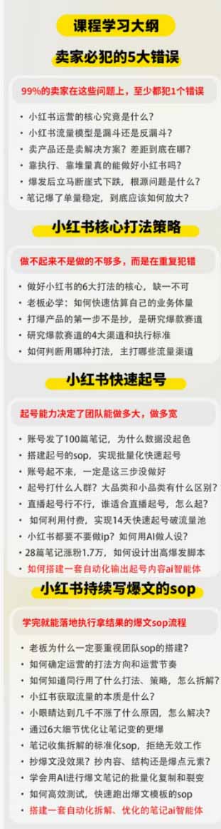 小红书AI经营课线下班宣传图