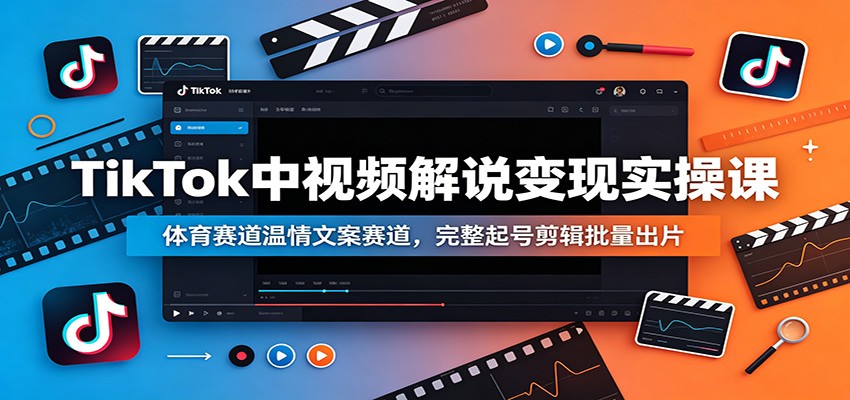 TikTok中视频解说，体育赛事和温情文案两条赛道，从选题配音到批量出片的起号流程 - 缩略图