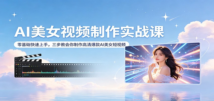 AI美女视频制作实战课，零基础三节课跑通策划生成到成片全流程 - 缩略图