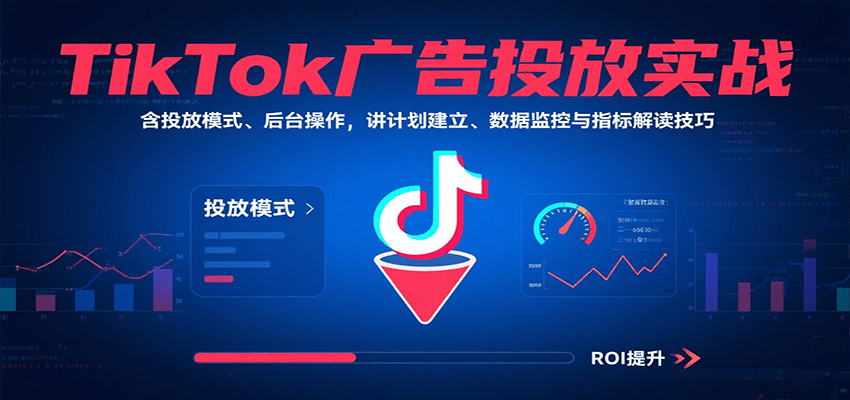 TikTok广告投放实操课,跨境电商新手8个单元,从后台操作、计划建立到数据监控和指标解读 - 缩略图