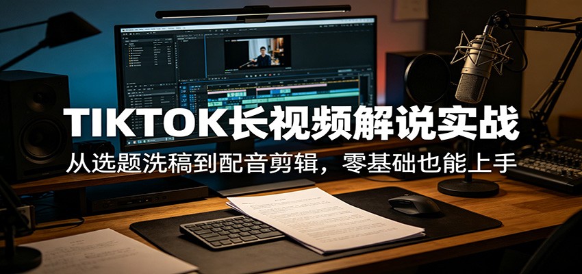 TIKTOK长视频解说全流程实操，选题洗稿、配音翻译到两阶段剪辑，新手也能上手 - 缩略图