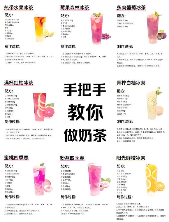 15种奶茶配方技术教程，蜜雪冰城鲜芋仙同款在家就能复刻 - 缩略图