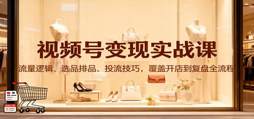 视频号直播从起号到微信豆投放,话术、选品排品、开播设置和复盘全流程,58节实战课 - 缩略图