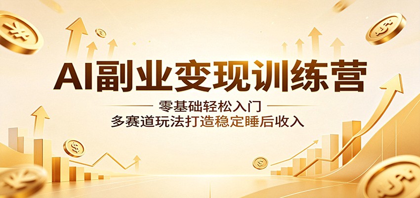 零基础AI副业训练营，AI绘画商业海报、宠物视频、提示词和数字人制作与变现玩法 - 缩略图